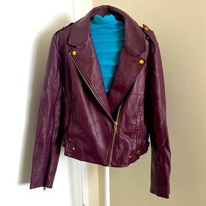Michael Kors | Women’s | Burgundy | Leather Jacket| X-Large